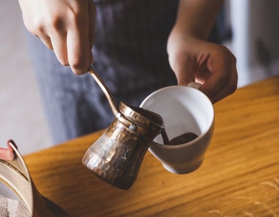 hot coffee in the cup